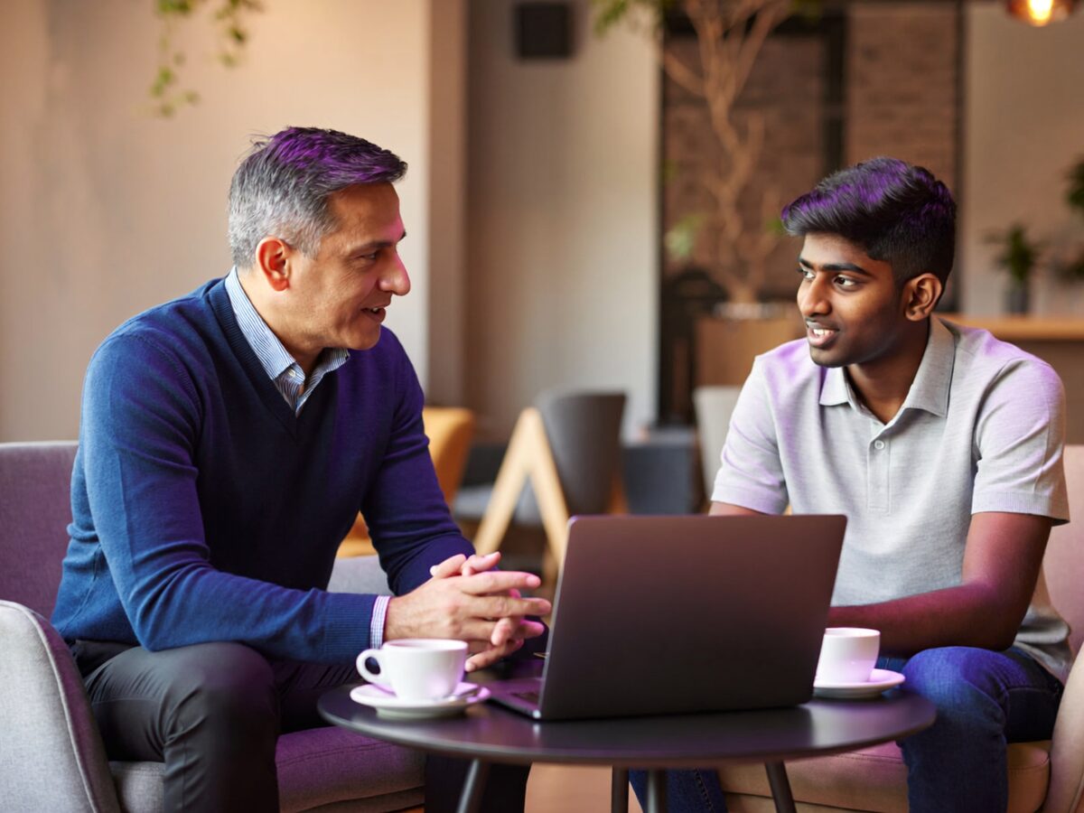 A founder in a one-on-one coaching session